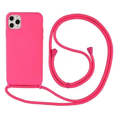 Pink Silicone Hanging Mobile Phone Case for iPhone 11