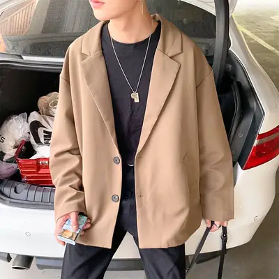 2020 Spring Men's Loose Suit Jacket Large Casual Hong Kong Style