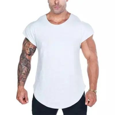 Men's White Sleeveless Cotton Vest Summer Fit