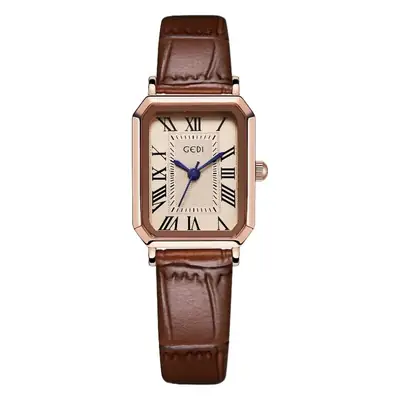 Gold Rose Gold Square Plate Women's Quartz Watch