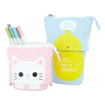 South Korea Cute Pencil Case Drop-down Stretchable Canvas