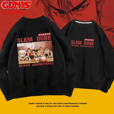 Slam Dunk Sweatshirt Set Men Women Black Spring Autumn