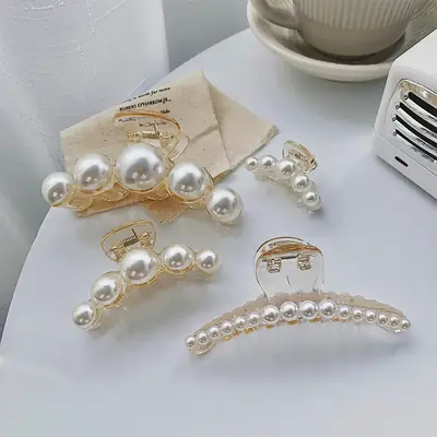 Pearl Hair Clip Ball Head Pan Hair Accessory Women