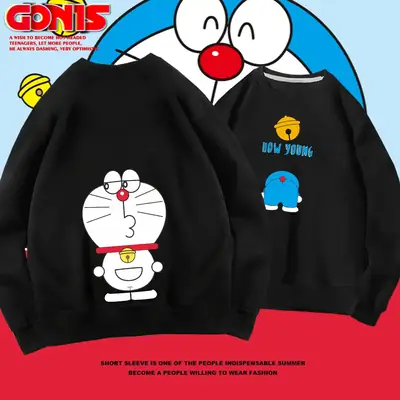 Doraemon Anime Sweater for Men Women Grey Print