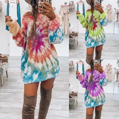 2025 Tie-Dye Spiral Skirt Women's Sweater Set