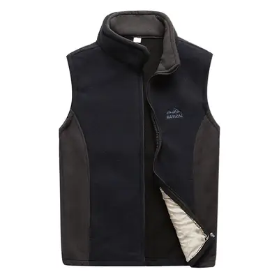Men's Fleece Sleeveless Vest Dark Blue Large