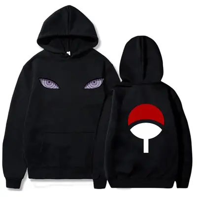 Naruto Hoodie Set Red Uchiha Eye Design Men