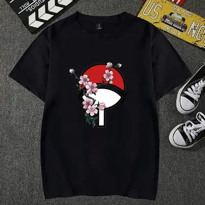 Naruto Crosshair Logo Men's Black T-Shirt Large