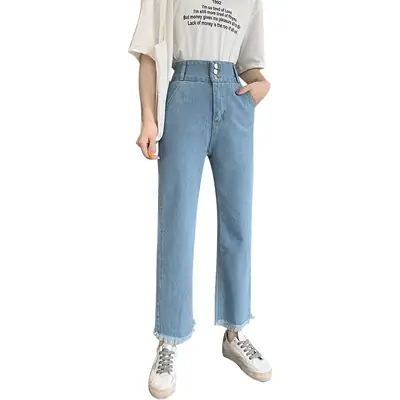 Women Jeans Wide Leg Spring Autumn Loose Fit