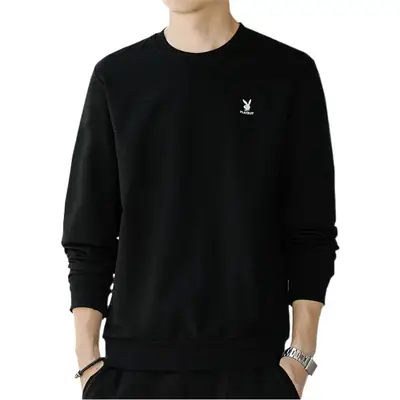 Men's White Slim Fit Sweatshirt with Logo