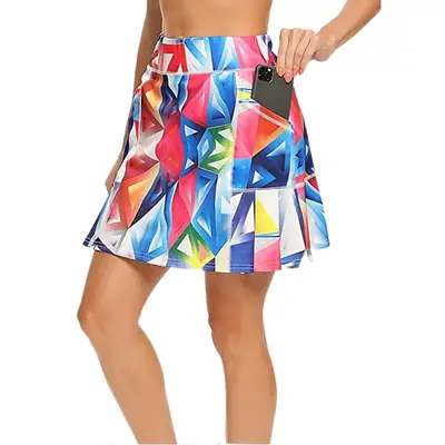 Women's 2024 Geo Printed High Waist Shorts Skirt