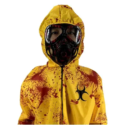 New Kids Zombie Protective Hooded Jumpsuit Yellow