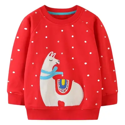 Red Polka Dot Long Sleeve Sweatshirt for Girls