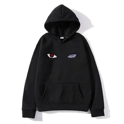 Men Grey Hoodie with Eye Embroidery