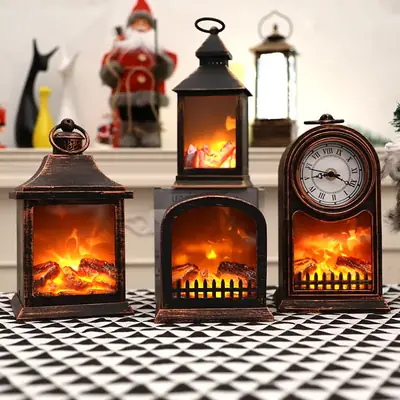 Christmas Firewood Lamp Bar Fireplace Decor Set