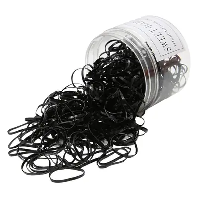 500 Pcs Black Hair Rope Rubber Band for Women