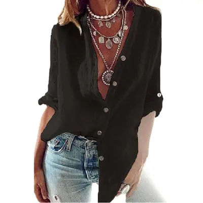 Women Cotton Sleeveless V-Neck Top Autumn 2020