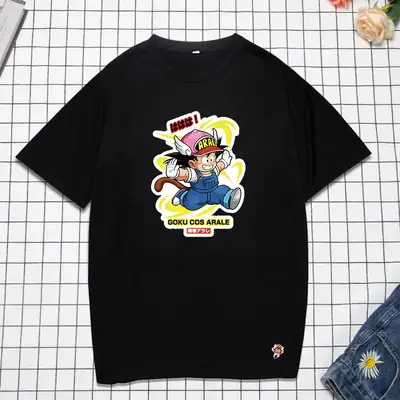 Alalalei Anime Motorcycle T-Shirt Black Round Neck
