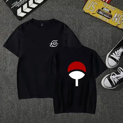 Naruto Logo Men's Black T-Shirt Large