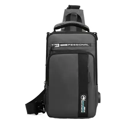 Men's Professional USB Charging Crossbody Bag Grey
