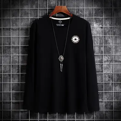 Men Grey Long Sleeve T-Shirt with Logo