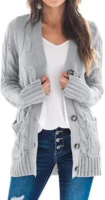 2025 Knitwear Women's V Neck Cardigan Jacket