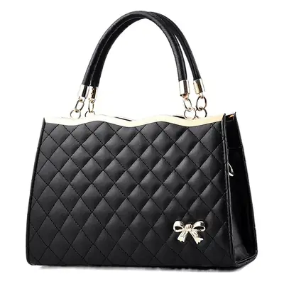 Pink Quilted Women's Handbag with Bow Detail