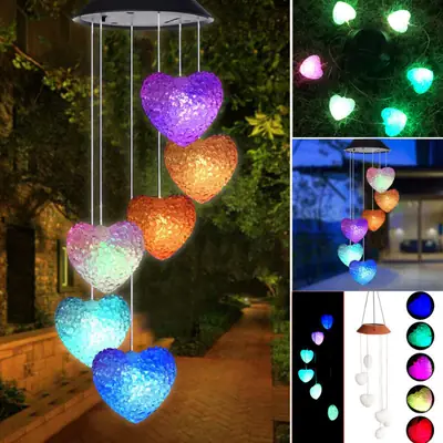 Solar Wind Chime Light with Butterfly & LED Color Changing