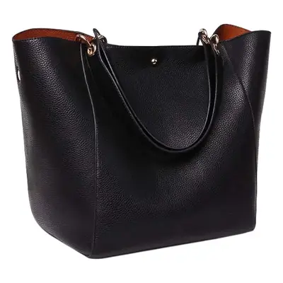 Black Leather Shoulder Bag for Women 2020