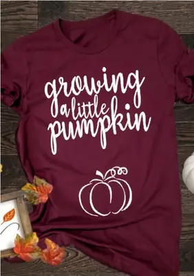 Halloween Growing Pumpkin T-Shirt Yellow Short Sleeve
