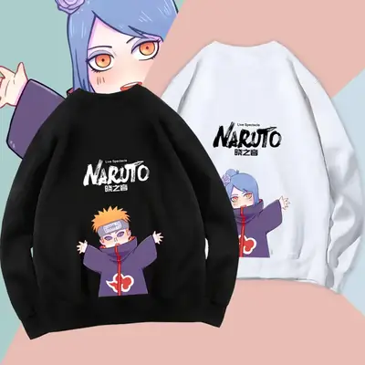 Naruto Anime Couple Sweatshirt Pink Spring Autumn