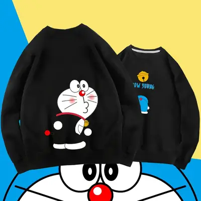 Doraemon Cartoon Sweater for Men Women Black
