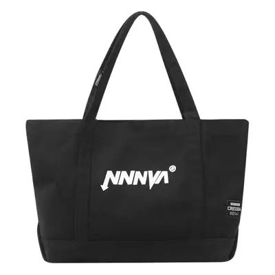 Black Canvas Women's Shoulder Bag Large Capacity Artistic Design