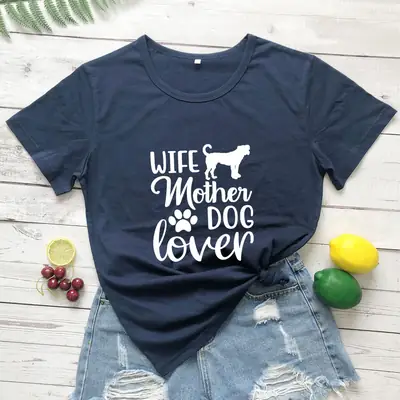 Wife Mother Dog Lover Grey T-Shirt