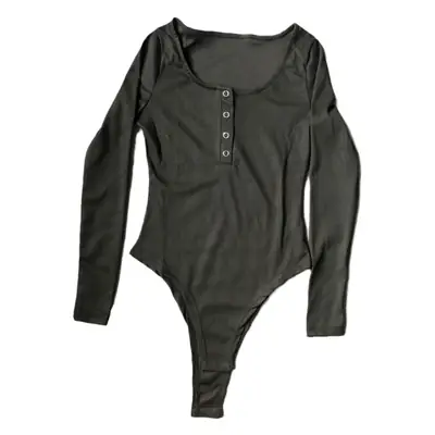 Black Long Sleeve Slim Fit Jumpsuit for Women