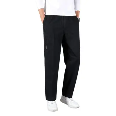 Men's Grey Casual Overalls Large Washed Trousers