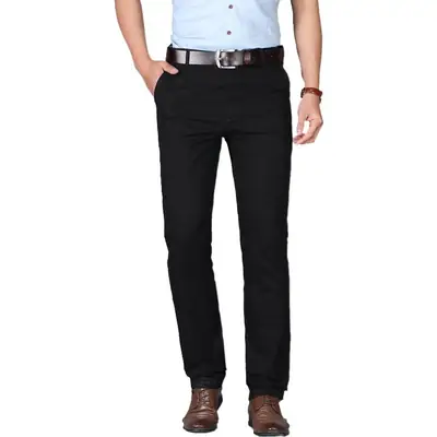 2025 Thin Men's Slim Casual Pants Cotton Straight Leg