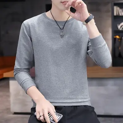 Men's Long Sleeve Solid Color Sweater T-Shirt