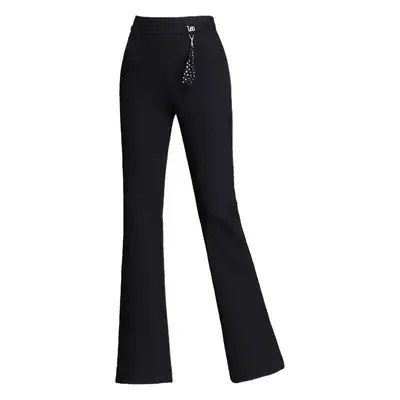 Black Flared High-Waisted Women's Pants for Autumn 2025