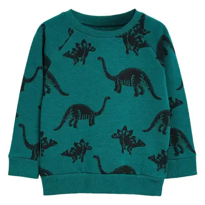 Green Dinosaur Print Boys Sweatshirt Medium