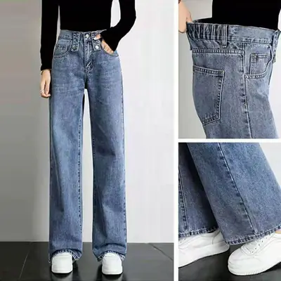 Wide Leg Jeans Women's Autumn Winter 2020