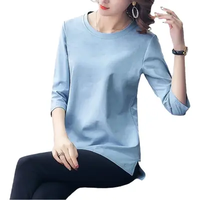 Women Pink 7 Sleeve T-Shirt Summer Wear