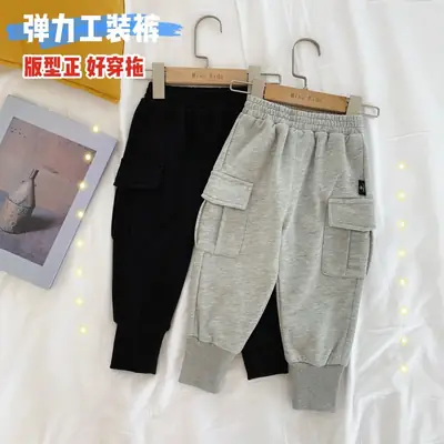 Kids Cargo Pants Boys Pure Cotton Western Style