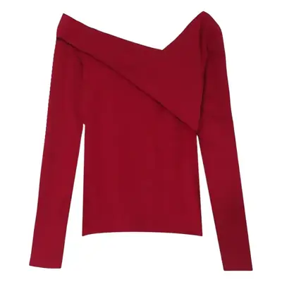 Women's Green Shoulder Top T-Shirt Long Sleeve