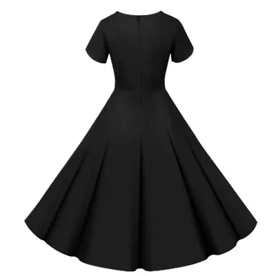 Red Button Front Swing Dress for Women Large