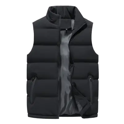 Men's Navy Blue Waistcoat Vest Thick Warm Cotton