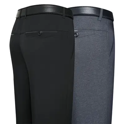2021 Men's Black High Waist Business Casual Pants Medium Old
