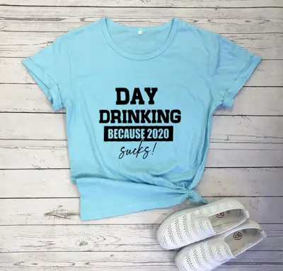 Day Drinking T-Shirt 2020 Buckle Yellow