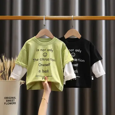 Kids T-Shirt Yellow Korean Style 2026