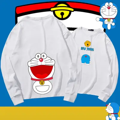 Japanese Cartoon Long Sleeve T-Shirt Yellow Doraemon